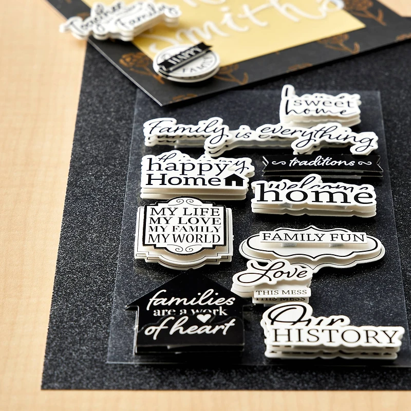 Black & White Sentimental Family Stickers by Recollections™