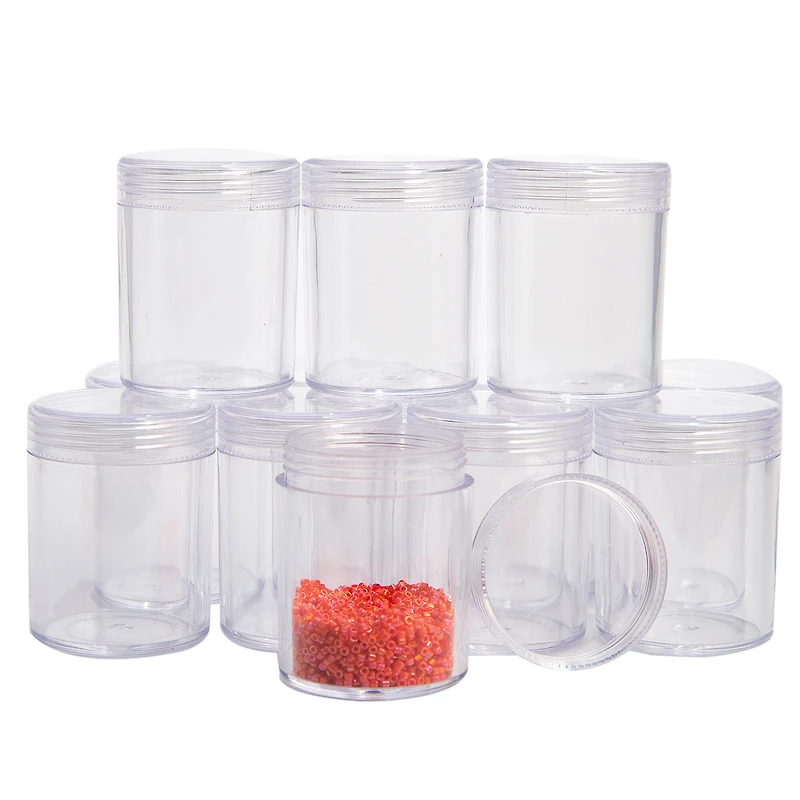 The Beadsmith® 6'' x 5'' x 2'' Clear Storage Box with Jars