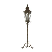 4.5ft. Brown Iron Rustic Candle Holder Lantern
