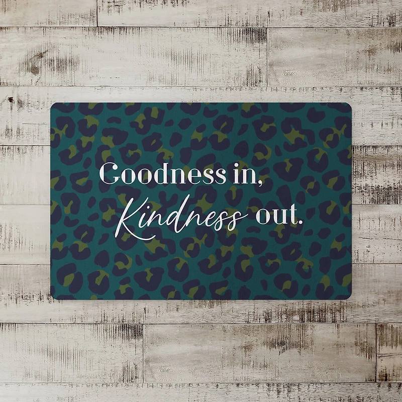 Goodness In Kindness Out Leopard Floor Mat
