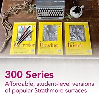 Strathmore Bristol Paper Pad, 300 Series, Tape-Bound, 20 Sheets, Vellum, 9" x 12"