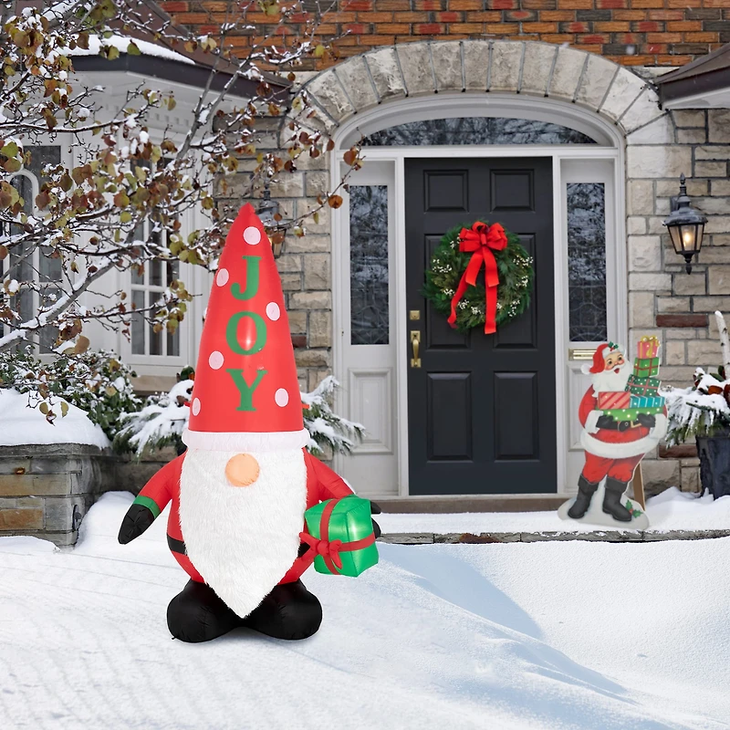 Glitzhome® 6ft. Lighted Inflatable Gnome Décor