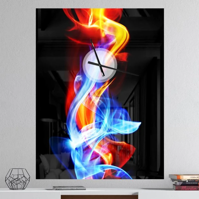 Designart Fire And Ice Wall Clock