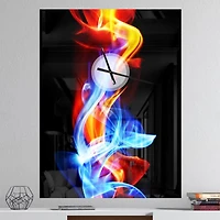 Designart Fire And Ice Wall Clock