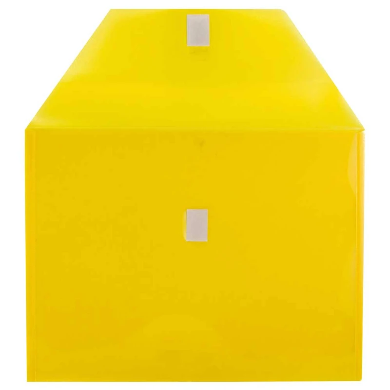JAM Paper 9.5" x 12.5" Yellow Plastic Hook & Loop Closure Envelopes, 12ct.