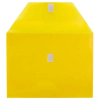 JAM Paper 9.5" x 12.5" Yellow Plastic Hook & Loop Closure Envelopes, 12ct.