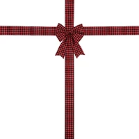 14' Red Buffalo Plaid Christmas Door Bow
