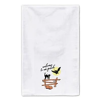 Retro Black Cat & Owl Welcome to Our Patch Tea Towel Set