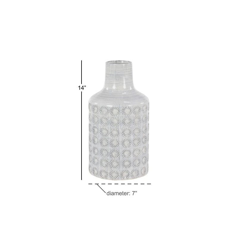 CosmoLiving by Cosmopolitan 14" Gray Porcelain Coastal Style Vase