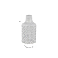 CosmoLiving by Cosmopolitan 14" Gray Porcelain Coastal Style Vase
