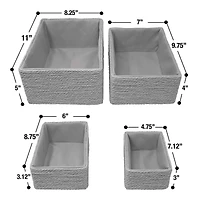Sorbus 4-Piece Woven Rope Basket Set