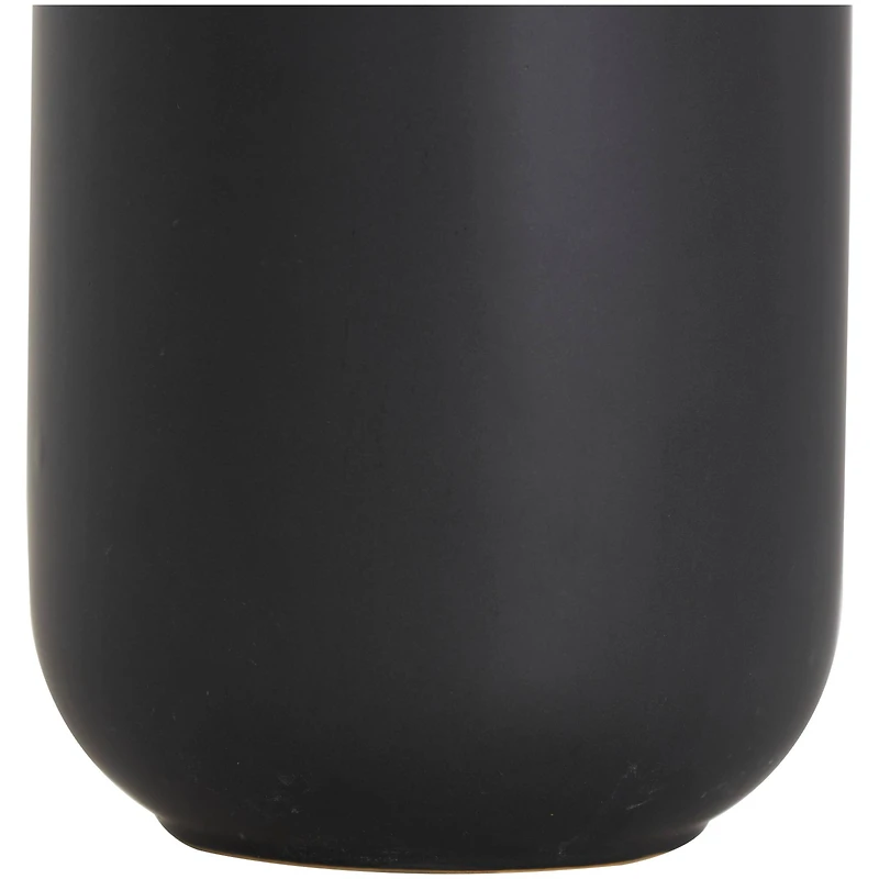 CosmoLiving by Cosmopolitan 14" Black Ceramic Vase with Gold Melting Drips