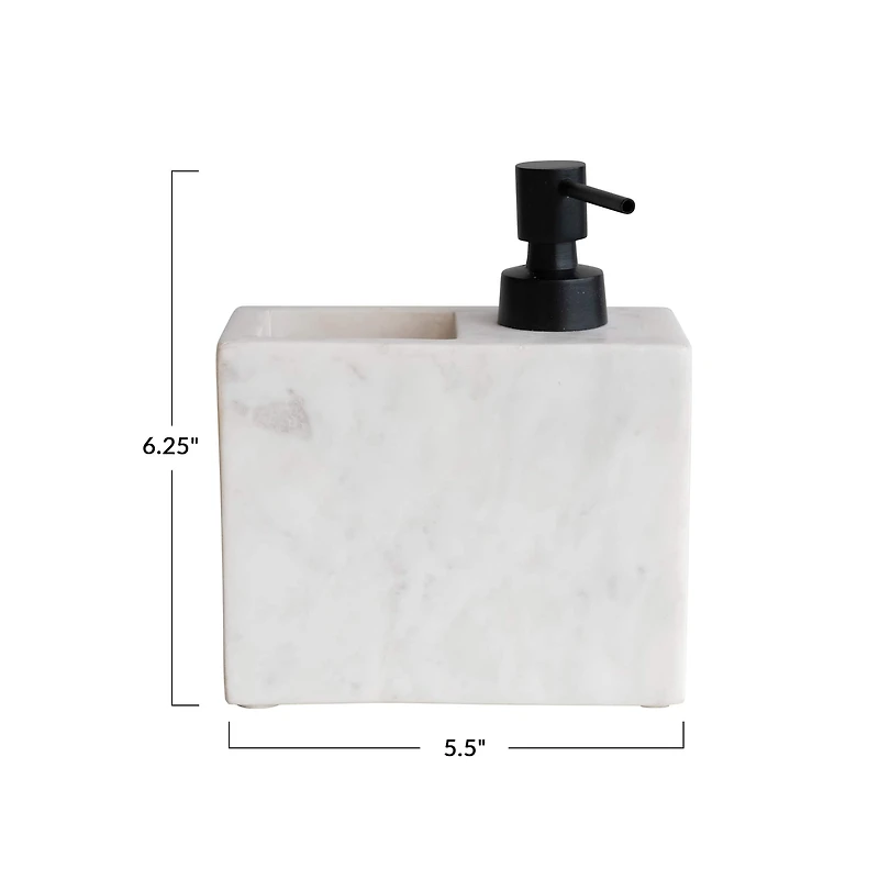 Hello Honey® Marble Soap Dispenser with Pump & Toothbrush Holder
