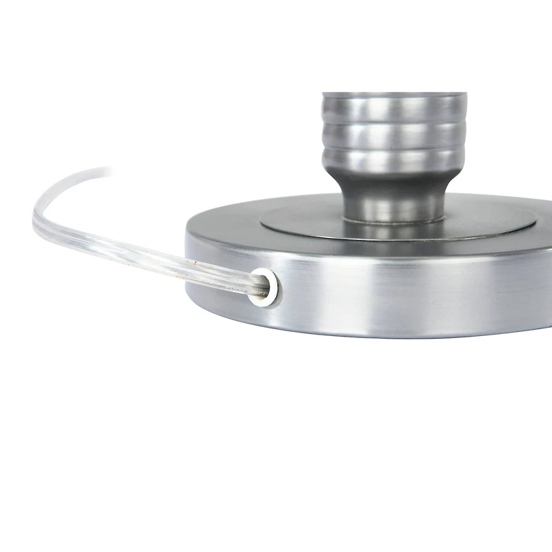 Hello Honey® 28.7" Faceted Aged Pewter Metal Column Table Lamp