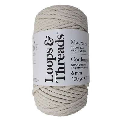 6mm Heat Fusible Macramé Cord by Loops & Threads