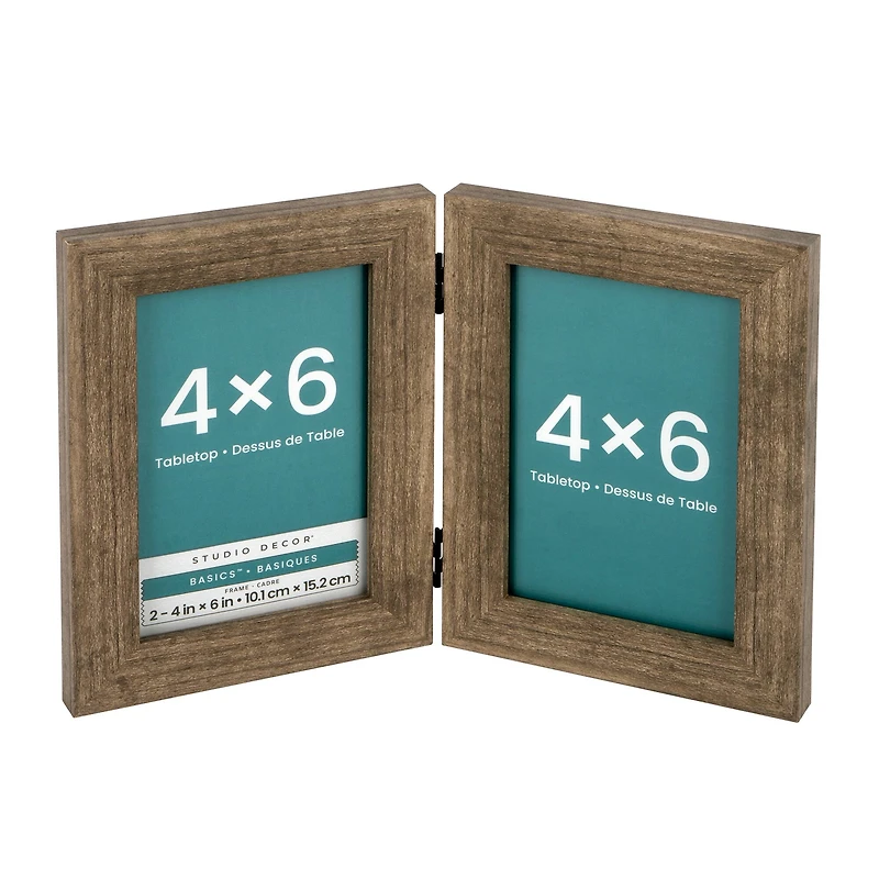 Basics™ 2 Opening 4" x 6" Gray Hinged Frame by Studio Décor®
