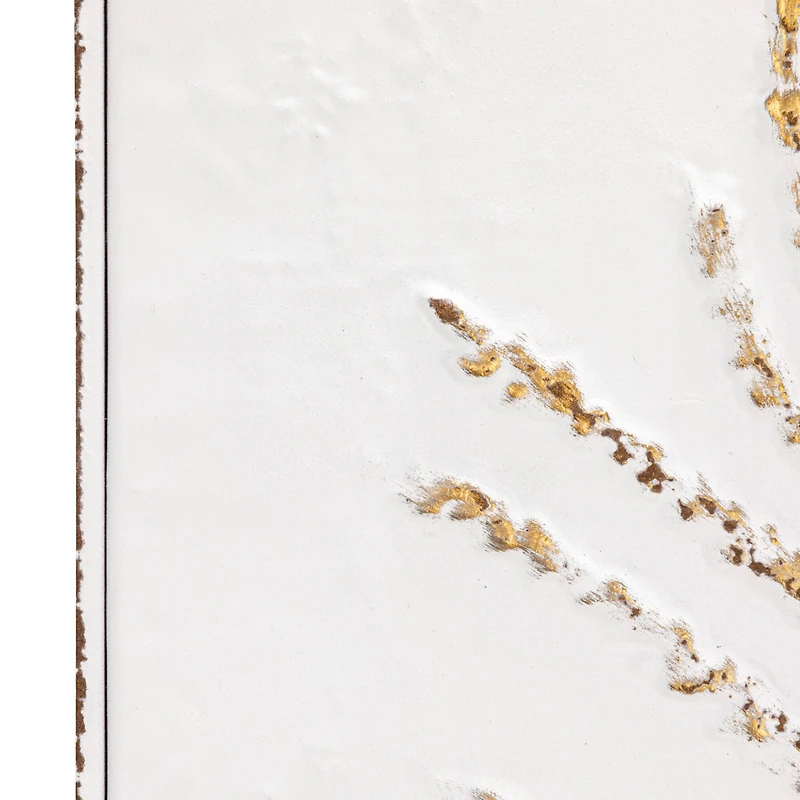 Hello Honey® White Botanical Square Embossed Metal Wall Décor