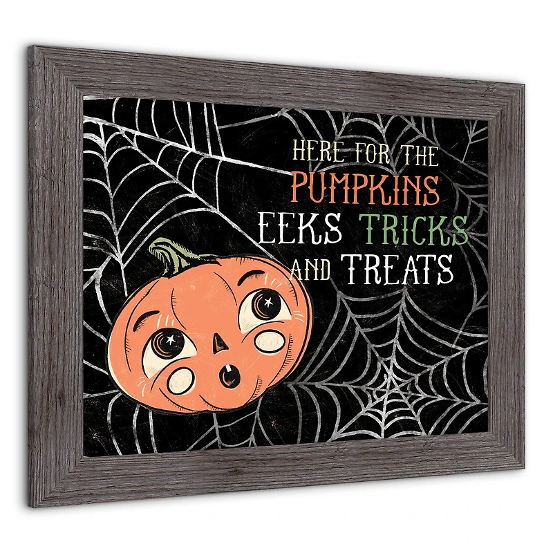 Retro Pumpkin Western Brown Framed Print Wall Art