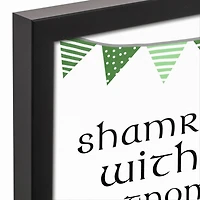 Shamrockin Gnomies 12.73" x 15.73" Black Framed Canvas