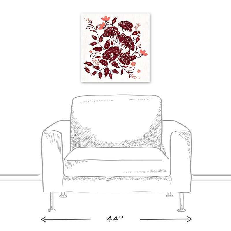 Red Flowers Canvas Wall Art
