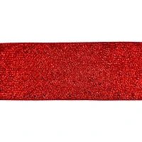 3.5" x 25ft. Red Tinsel Wired Ribbon by Celebrate It®