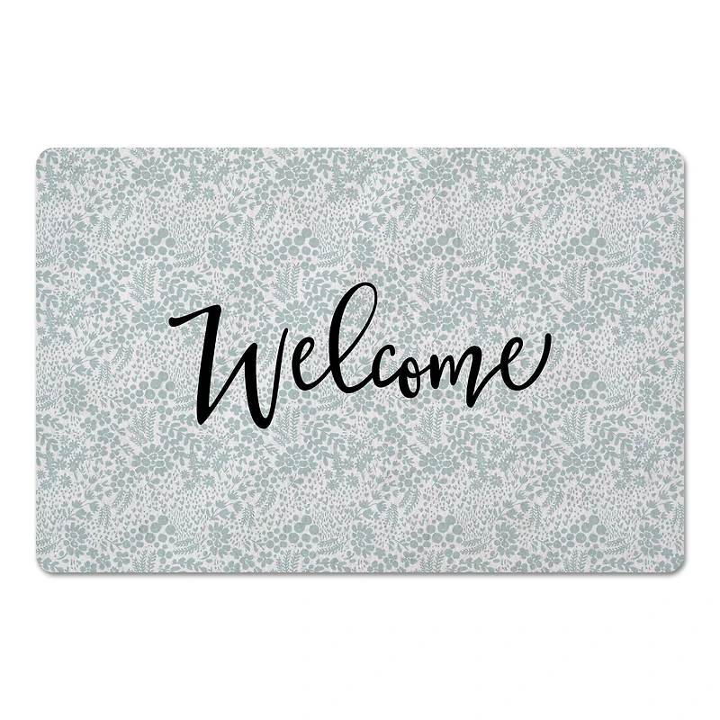 Welcome Dainty Floral Floor Mat