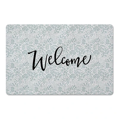 Welcome Dainty Floral Floor Mat