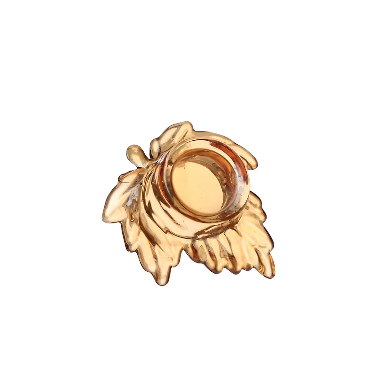 4" Glass Leaf Candle Holder by Ashland