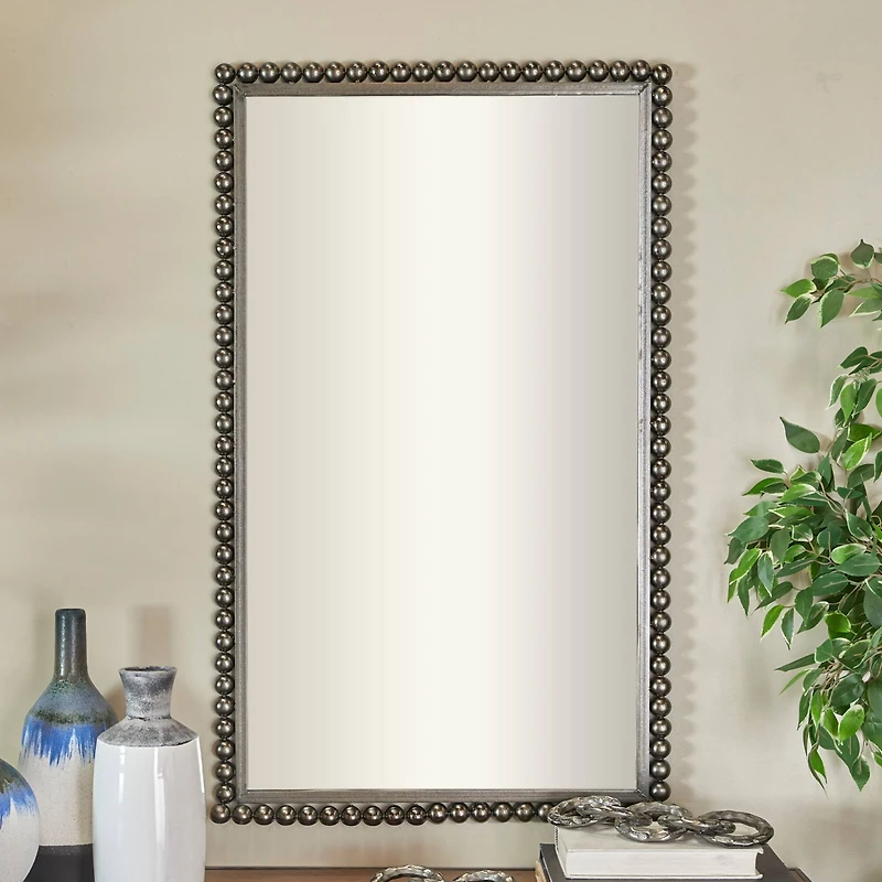 CosmoLiving by Cosmopolitan 40" Beaded Metal Wall Mirror