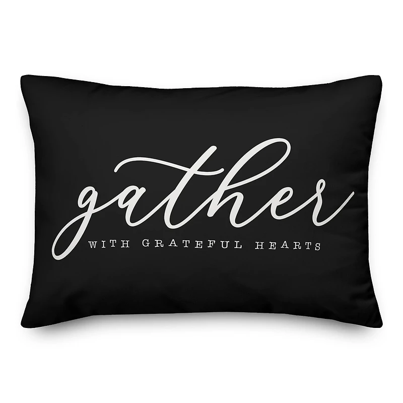 Gather With Grateful Hearts 20" x 14" Throw Pillow