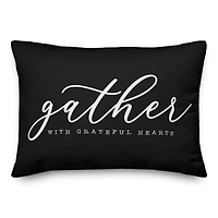 Gather With Grateful Hearts 20" x 14" Throw Pillow