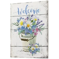 16" Spring Floral Welcome Wall Sign