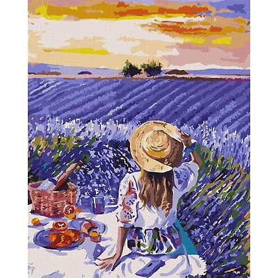 Lavender Picnic Painting by Numbers Kit