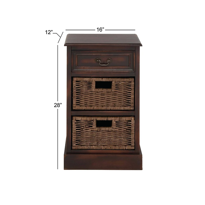 28'' Maroon Traditional Wood Storage Unit