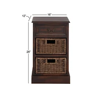 28'' Maroon Traditional Wood Storage Unit