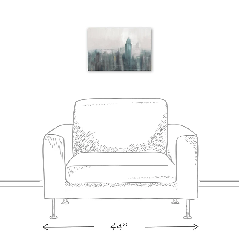 Blue Abstract Skyline 18" x 12' Canvas Wall Art