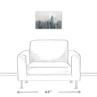 Blue Abstract Skyline 18" x 12' Canvas Wall Art