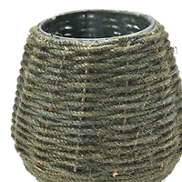 Hello Honey® 5.5" Hand-Woven Jute & Glass Votive Candle Holder