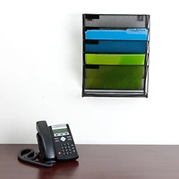 Mind Reader 6 Compartment Vertical Hanging Wall File & Chart Organizer