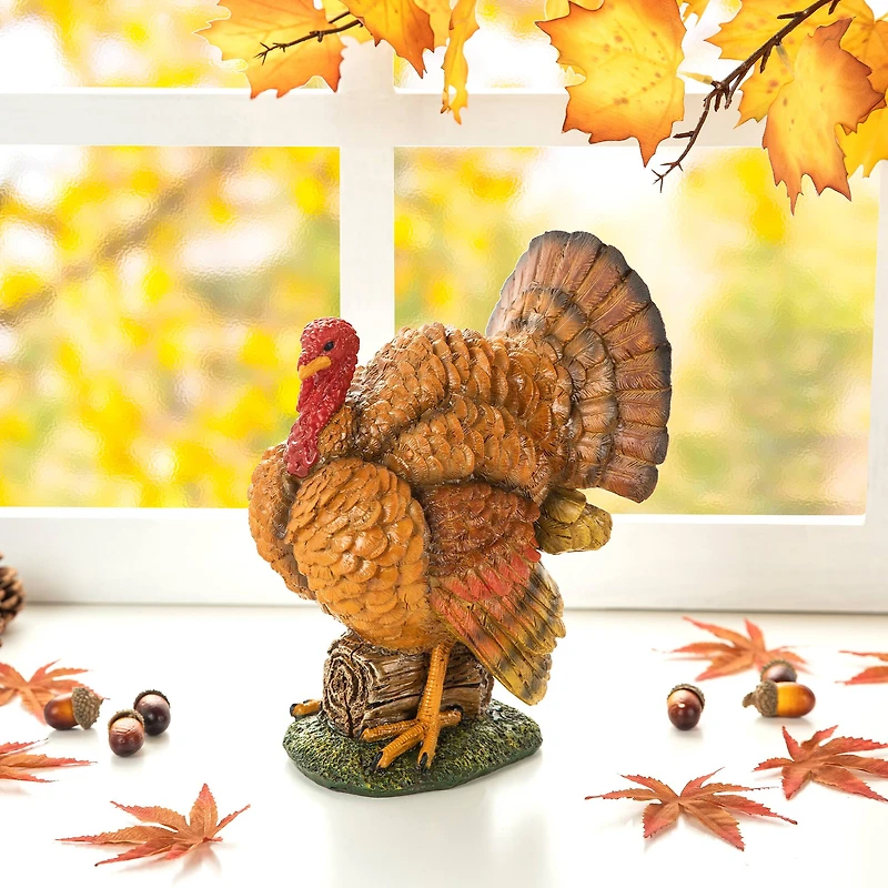 Glitzhome® 9.5" Thanksgiving Resin Turkey Table Décor