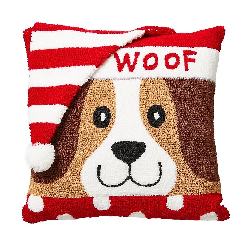 Glitzhome® Hooked 3D Woof Throw Pillow
