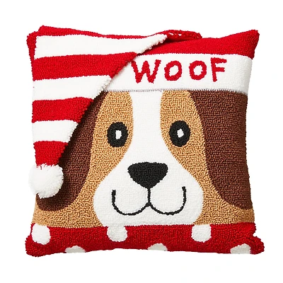 Glitzhome® Hooked 3D Woof Throw Pillow