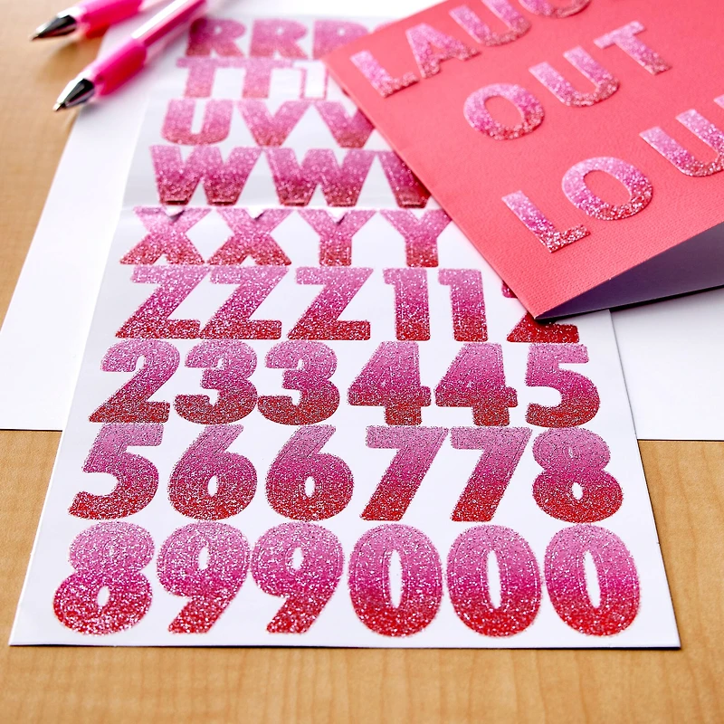Glitter Pink Ombre Alphabet Stickers by Recollections™