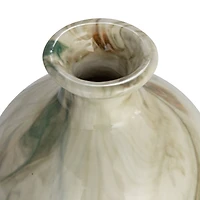 Hello Honey® Green Decorative Stoneware Vase with Marbled Designs Set