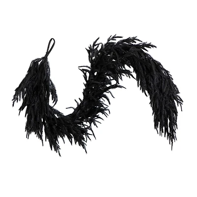 6ft. Artificial Real Touch Halloween Black Norfolk Island Pine Garland with Natural Look