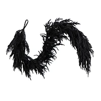 6ft. Artificial Real Touch Halloween Black Norfolk Island Pine Garland with Natural Look