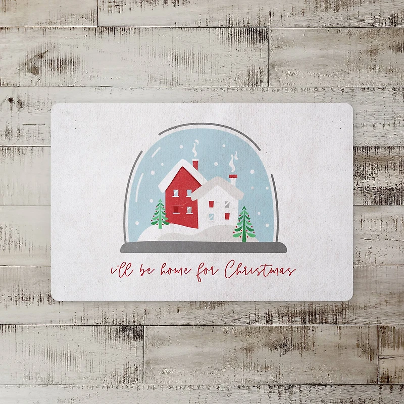 Home Christmas Snowglobe Floor Mat