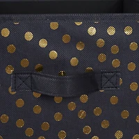 DII® 11" Black & Gold Dots Storage Cube, 2ct.