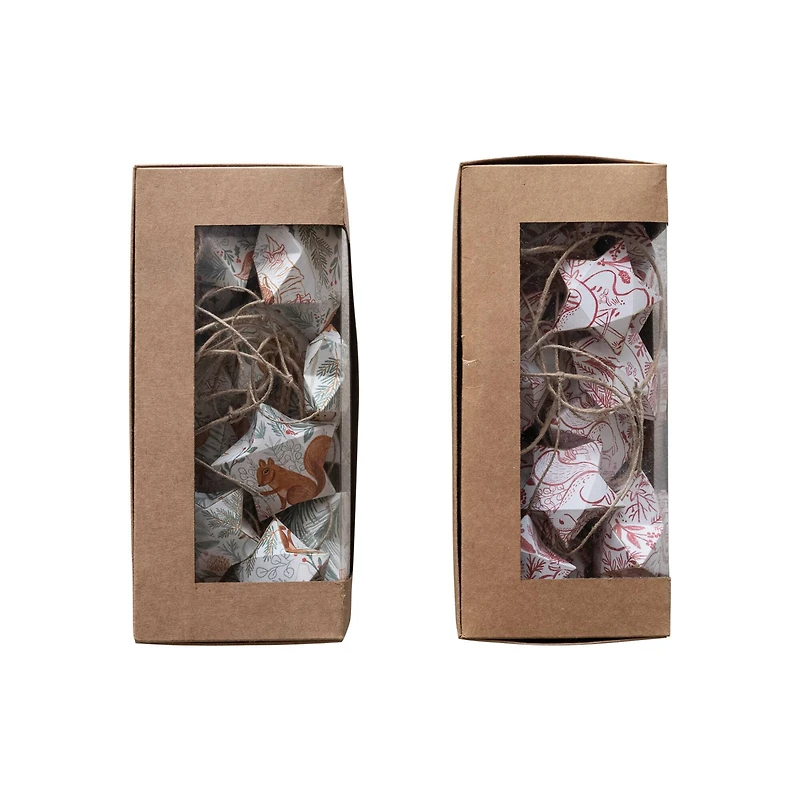 Hello Honey® 6 ft. Printed Paper Star with Woodland Flora & Fauna Pattern Garlands Set