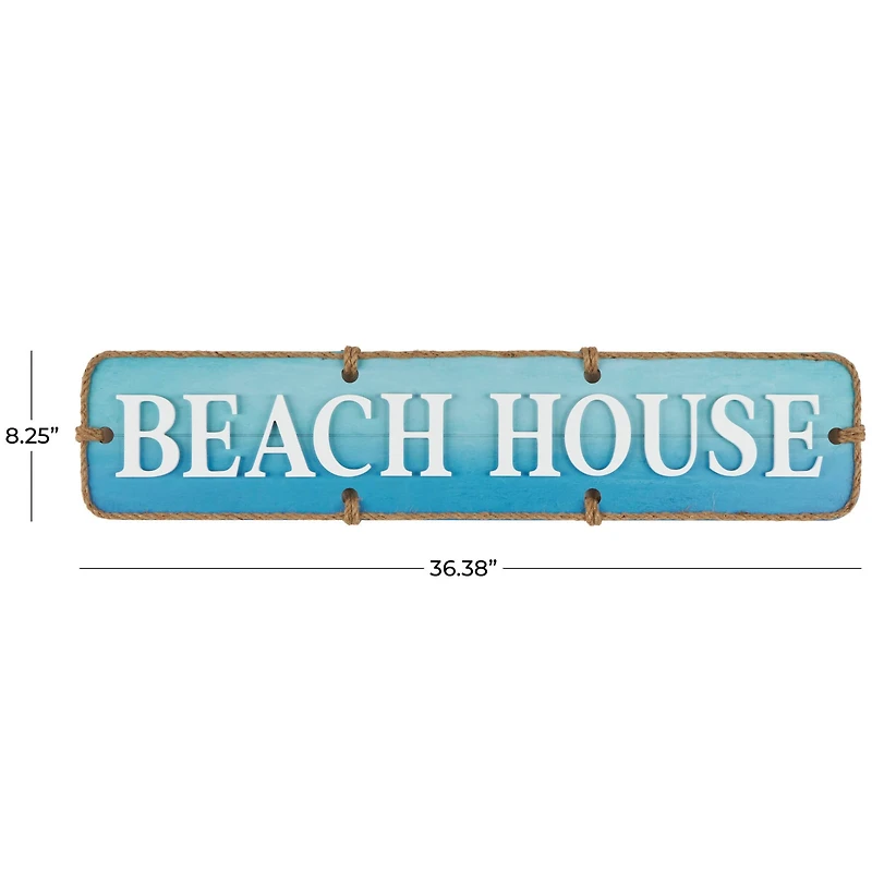 Blue Beach House Wooden Wall Sign Décor
